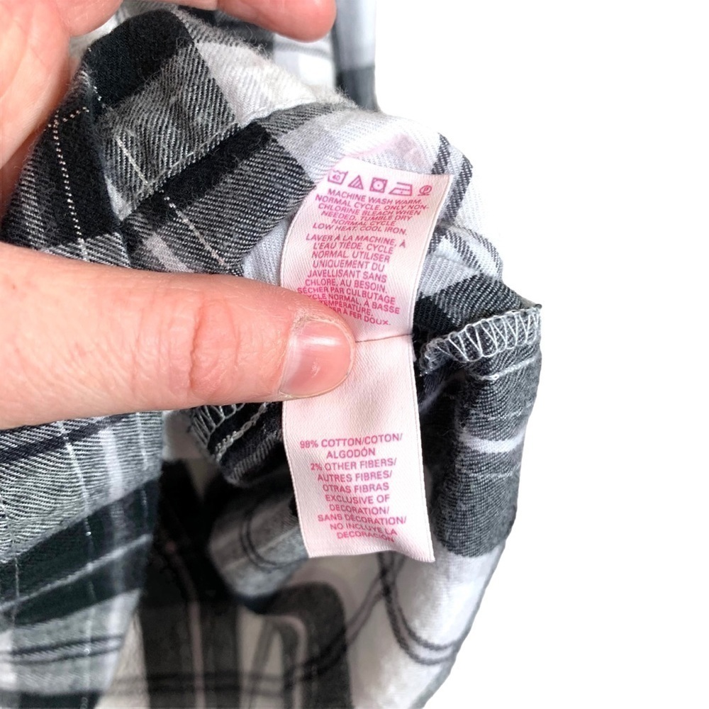 Victoria’s Secret Black White Plaid Sleep Shirt Size Medium - Picture 11 of 17